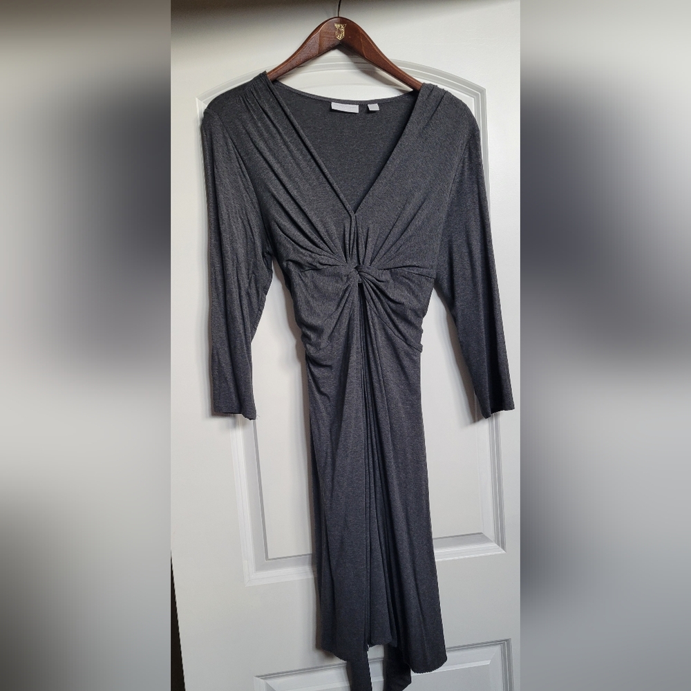 New York & Company Charcoal Long Sleeve Dress